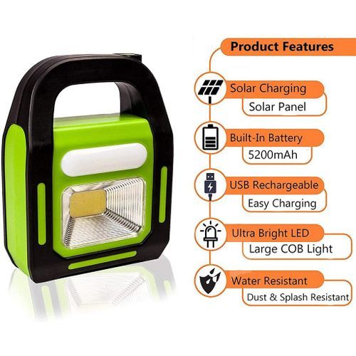 Rechargeable LED Floodlight, Solar Charging With Powerbank