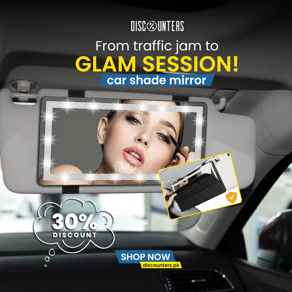 Car Vanity Mirror with Protective Cover