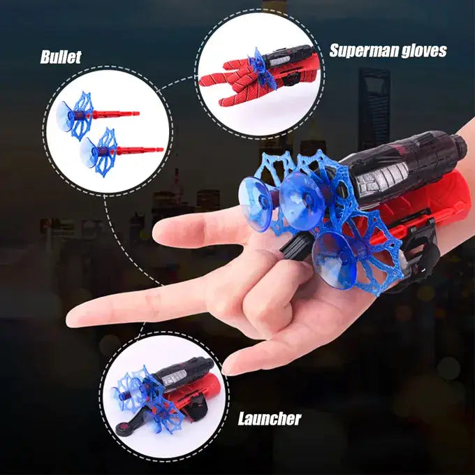 Spiderman Web Dart Shooter With Glove and Darts Launcher - Avengers Spiderman Toy - Toys For Boys