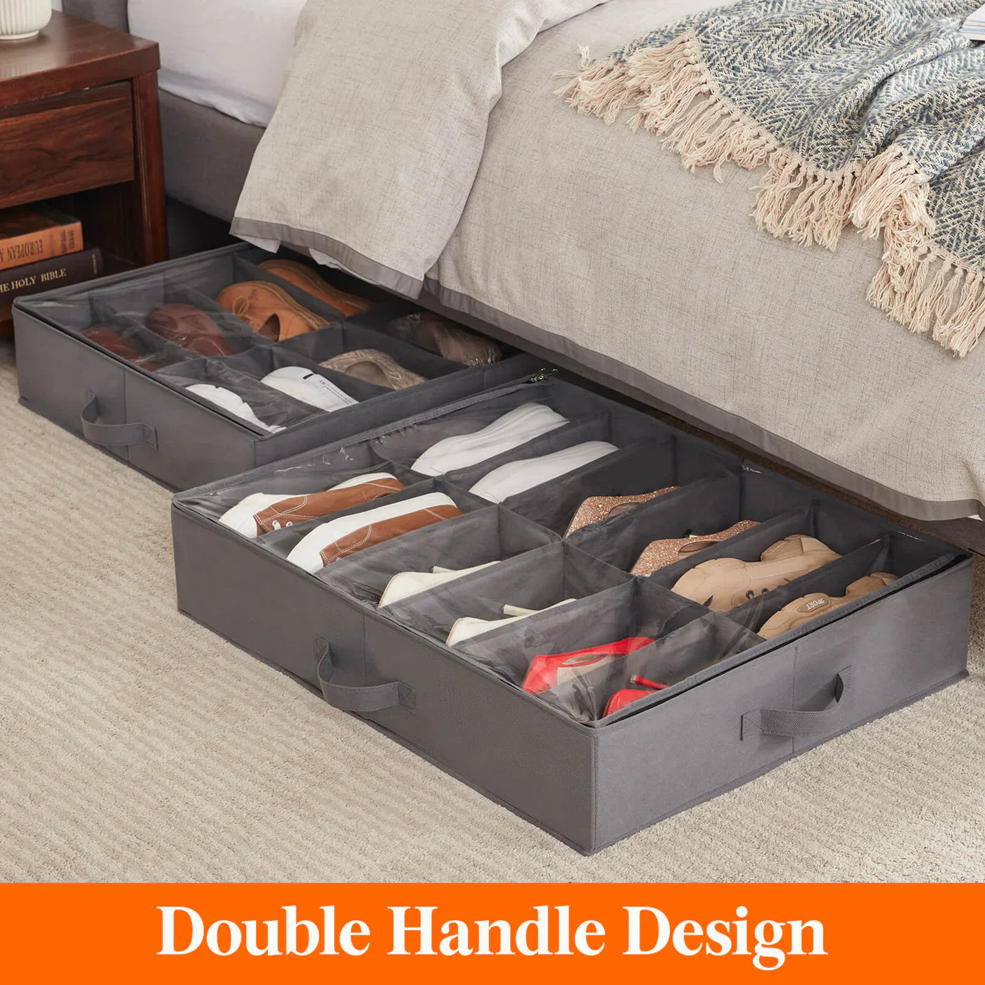 Shoe Storage Organizer With Adjustable Dividers-Premium Quality