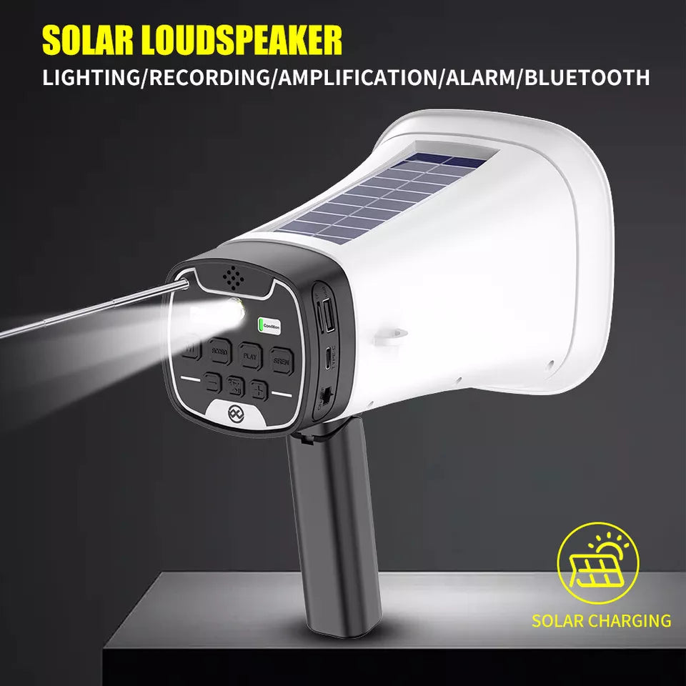Solar-Powered Megaphone Speaker