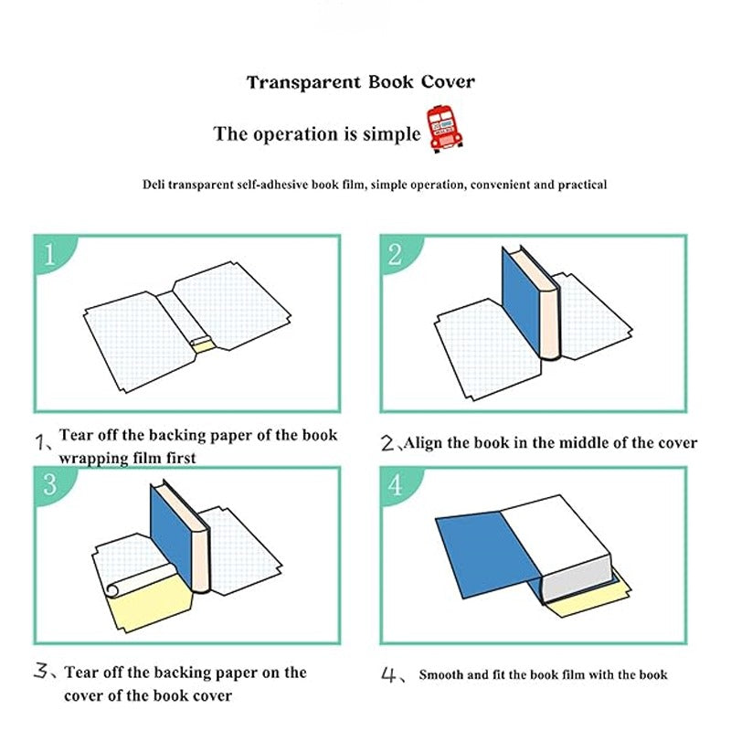 Self-Adhesive Transparent Book Cover