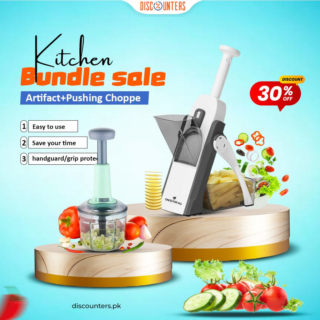 Kitchen Bundle Chopping Artifact+Pushing Chopper